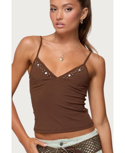 Edikted Женский топ на бретелях Holland Bead V Neck