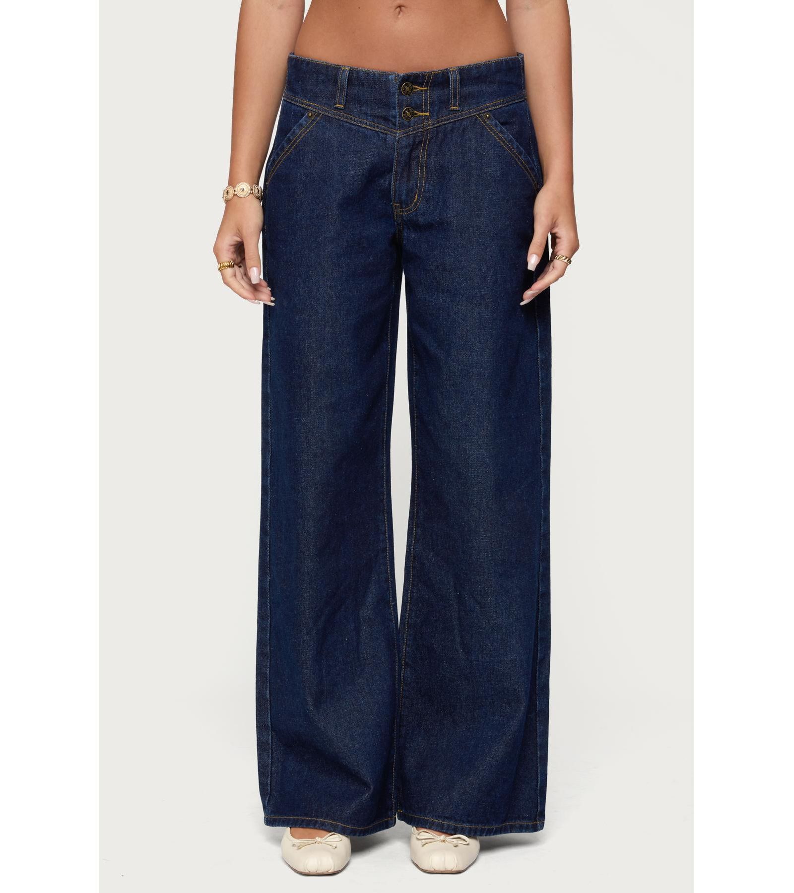 Джинсы Edikted Women's Meredith Low Rise Wide Leg