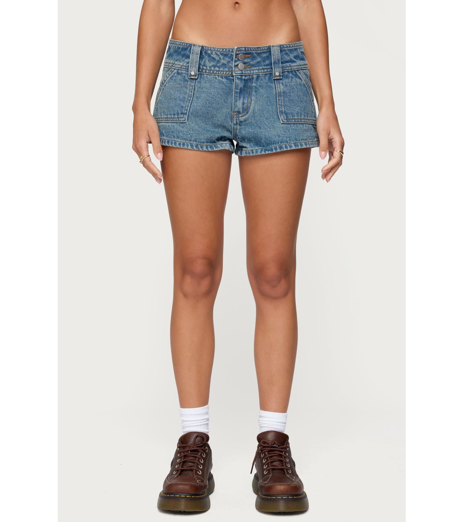 Edikted Women's Keinan Low Rise Denim Shorts