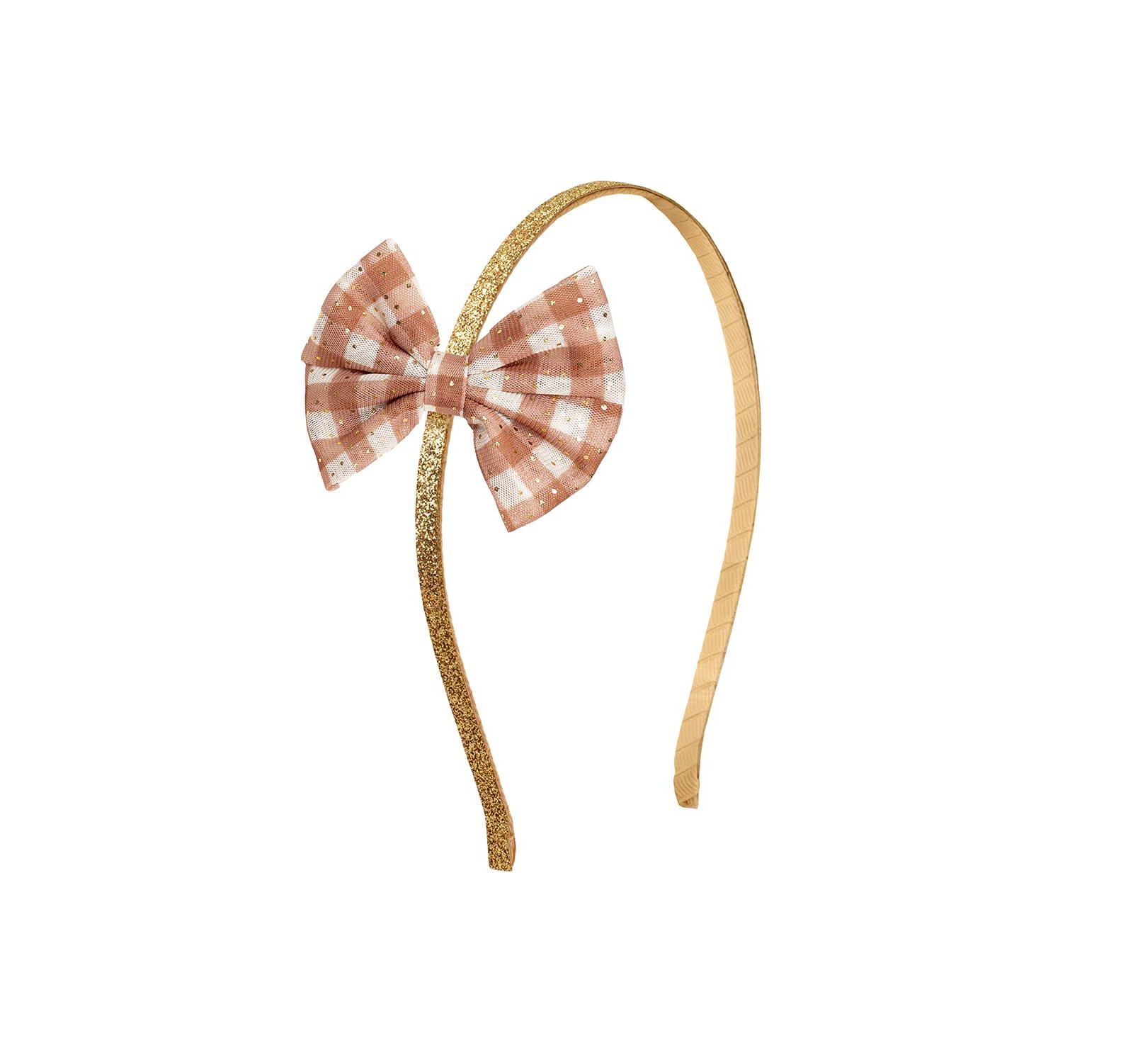 Sweet Wink Child Girl's Gingham Printed Tulle Bow Headband