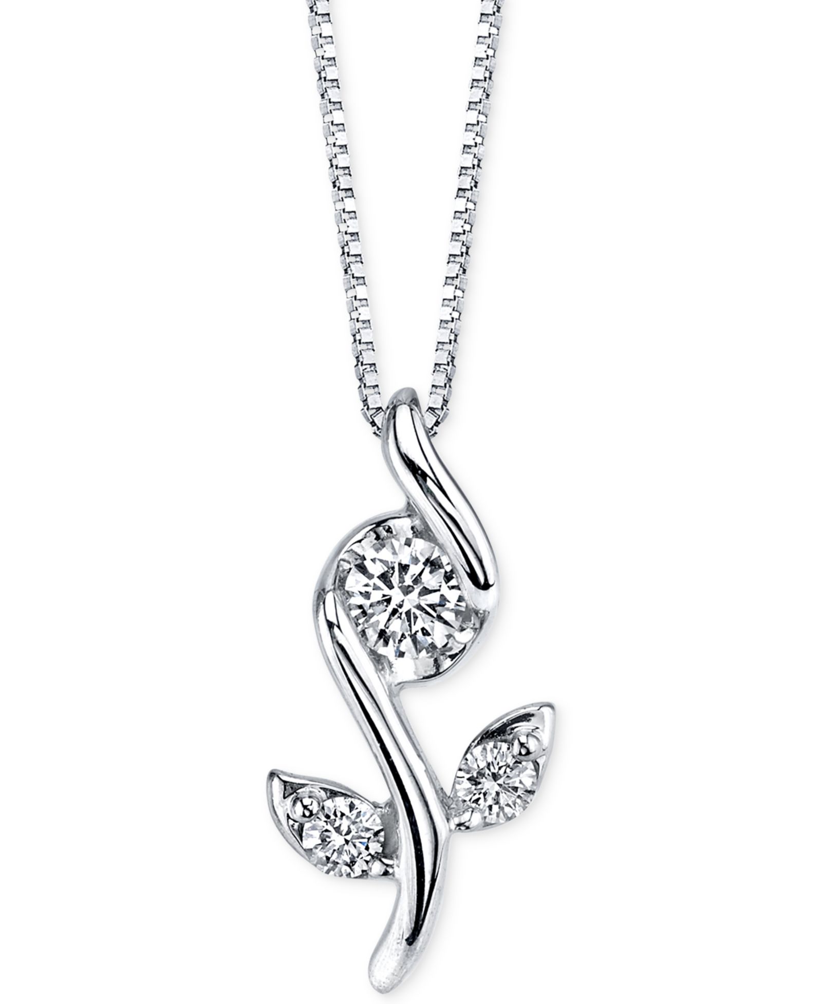 Sirena ожерелье с кулоном в виде цветка из белого золота 14k, 1/8 ct. t.w.