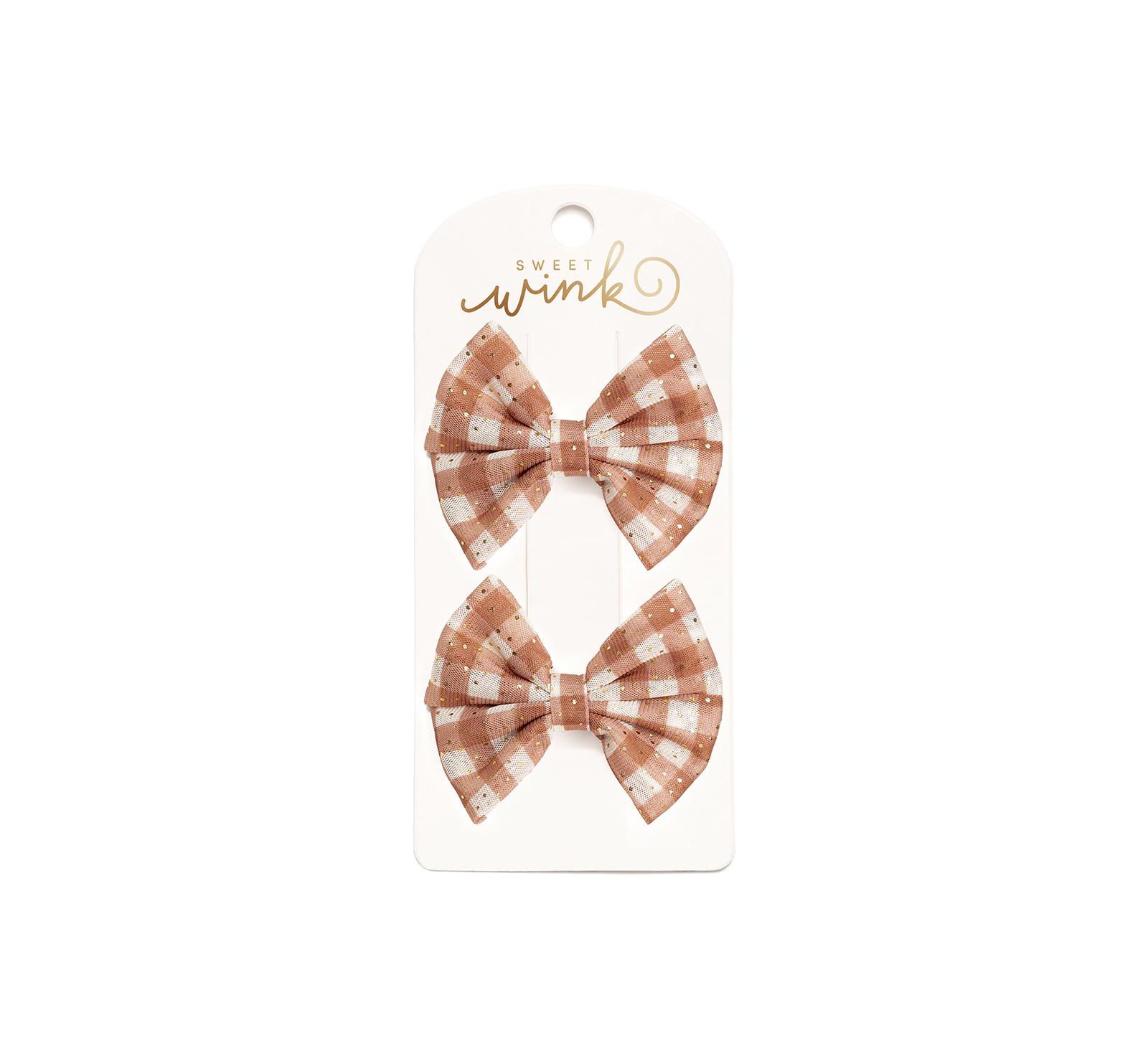 Набор заколок Sweet Wink Girls Gingham Printed Tulle Bow Clip