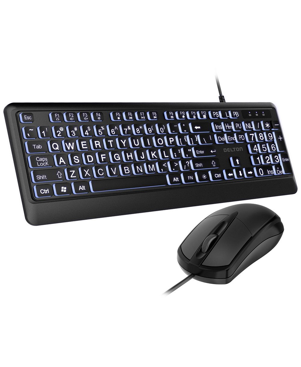 DELTON KB20 Big Button Computer Keyboard and Mouse Combo