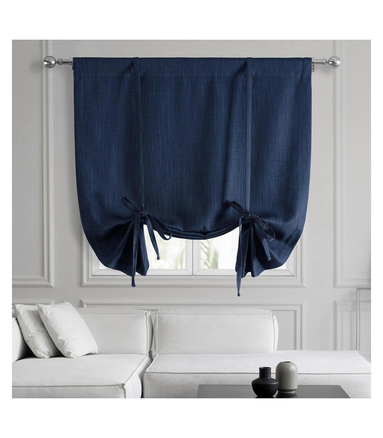 Занавески Half Price Drapes Faux Linen Room Darkening Tie-Up Window Shade