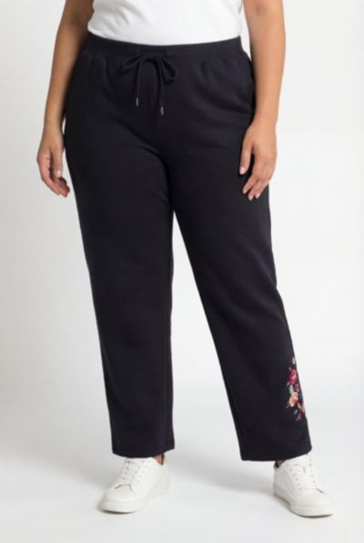 Black floral embroidery