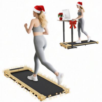 Soozier Walking Pad Under Desk Treadmill with Remote Control, Wheels