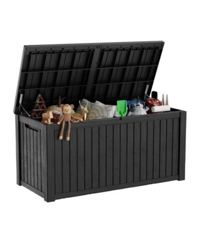 Chic Crate - StormArmor 180Gal LockPro Deck Box - Hurricane-Proof HDPE Resin w/ QuadLock & UV360 Shield - Mega Outdoor Storage