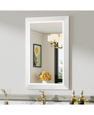 Зеркало для ванной Amorho 24" x 16" Thick Metal Framed Wall Mirror White