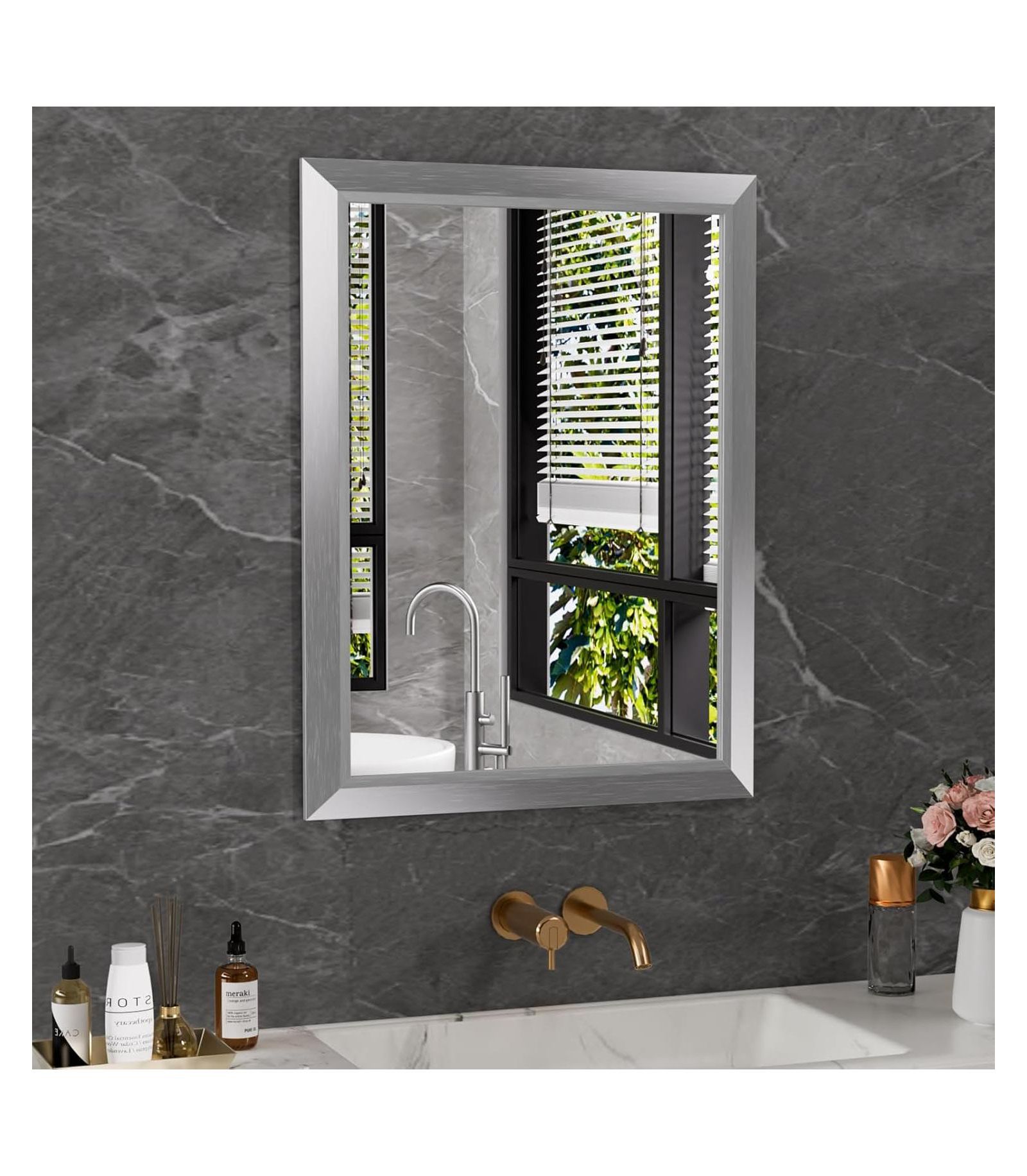 Зеркало для ванной Amorho Metal Framed Wall Mirror