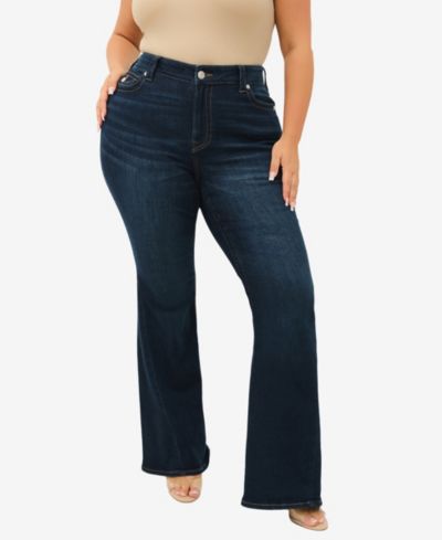 Джинсы True Religion Plus Size Joey Flare Mid-Rise Flap Jeans