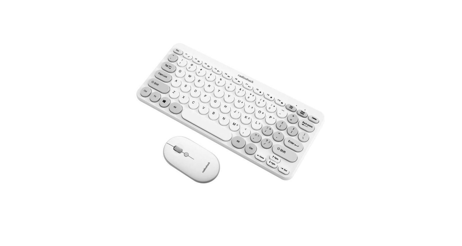 RadioShack беспроводной комплект клавиатура и мышь White, 2.4G, Slim Design, Quiet Typing