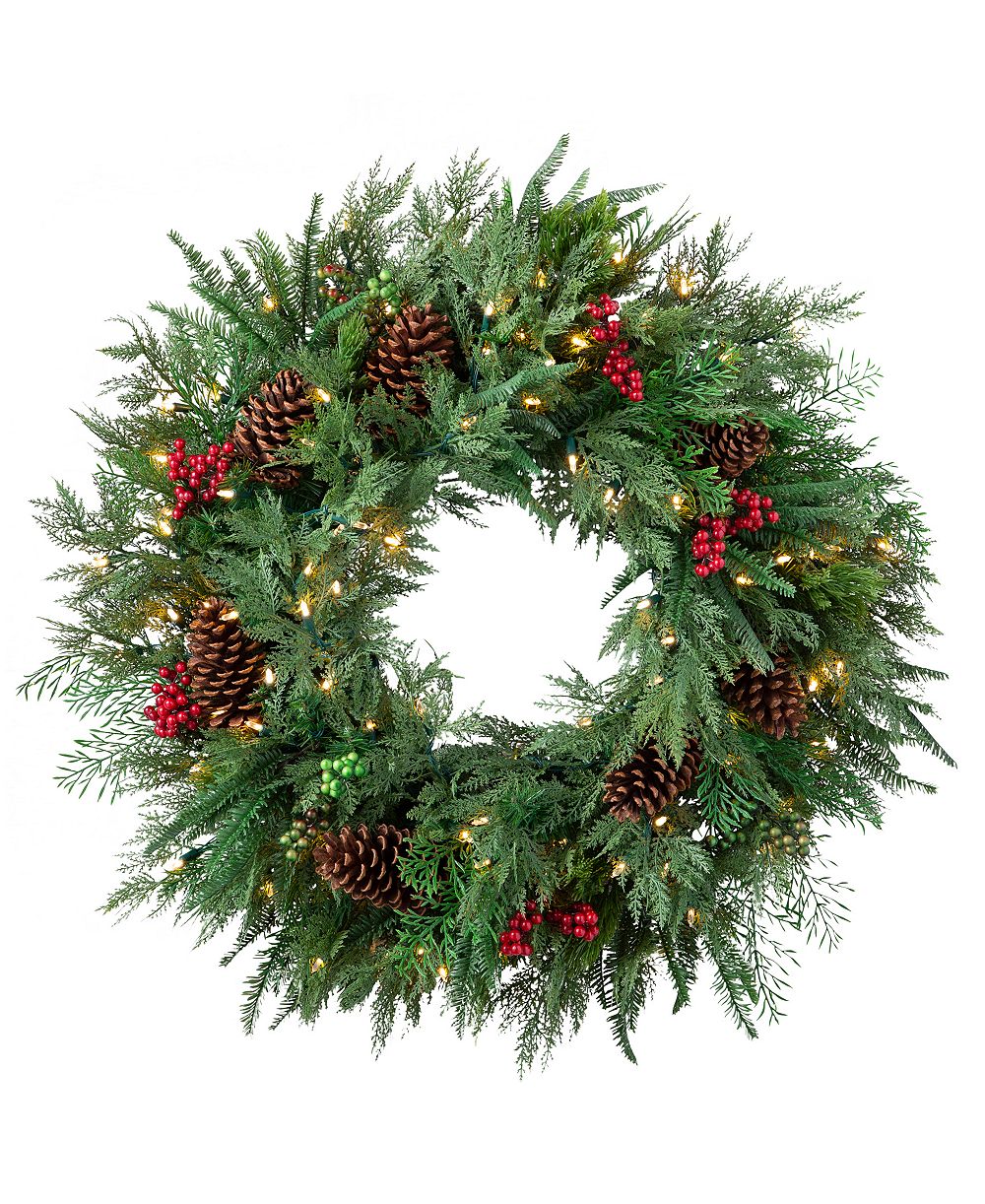 Balsam Hill OD зимний вечнозеленый венок 34" LEDC