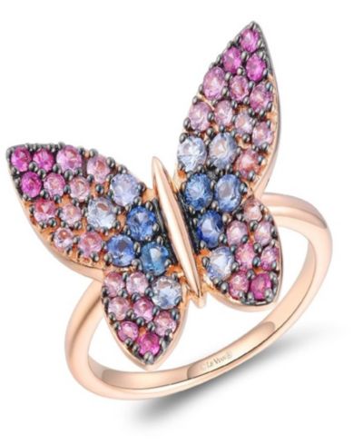 Le Vian Sapphire Ombre Butterfly Ring (1.15 ct. t.w.) in 14k Strawberry Gold