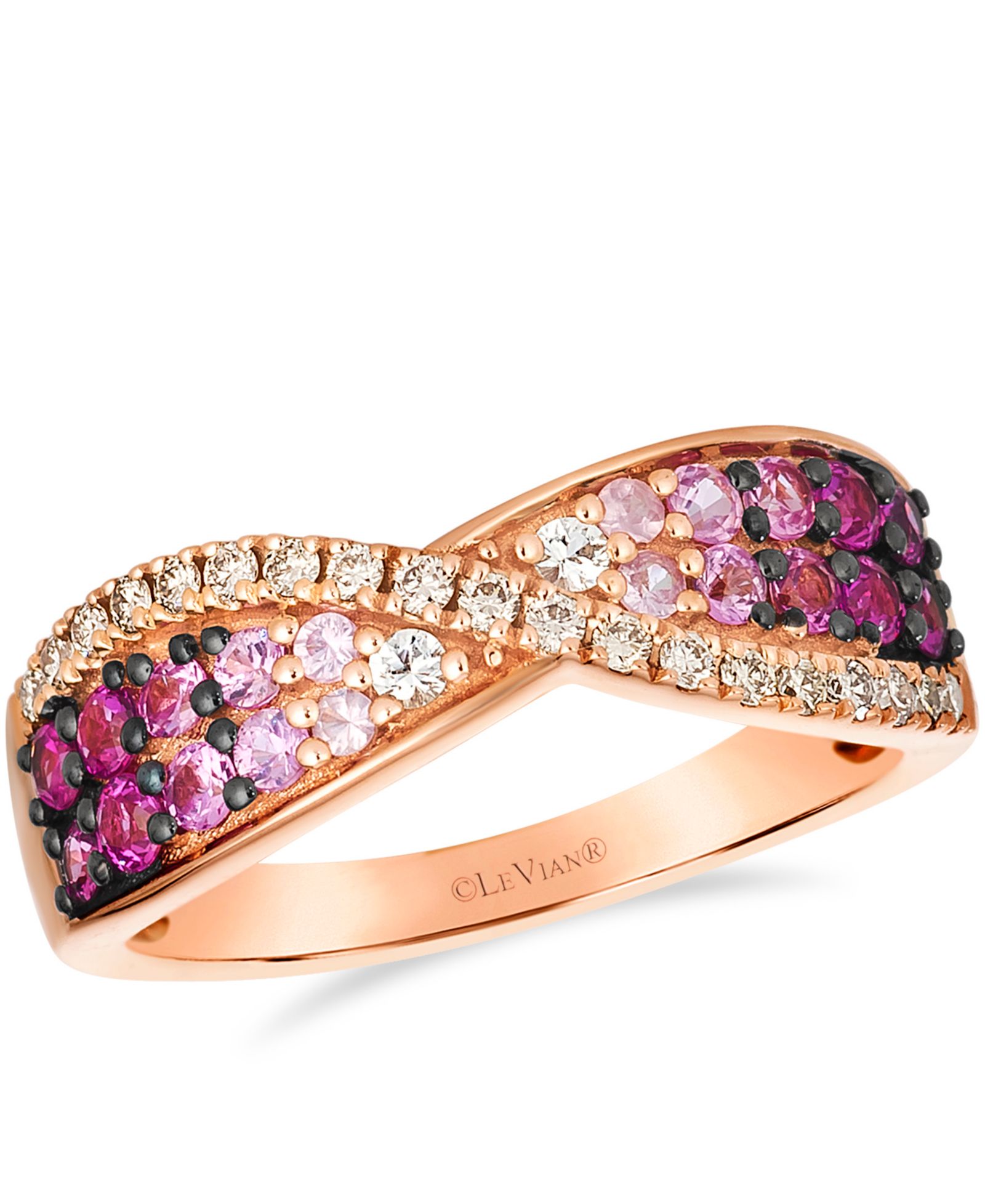 Le Vian кольцо White Sapphires, Pink Sapphire и Nude Diamond в 14k Strawberry Gold
