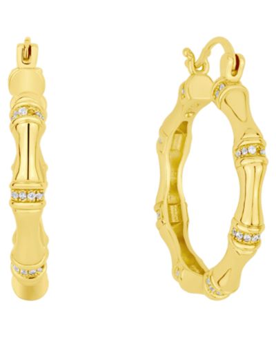 Серьги-кольца And Now This из латуни с напылением 18k Gold Plated и кубическим цирконием