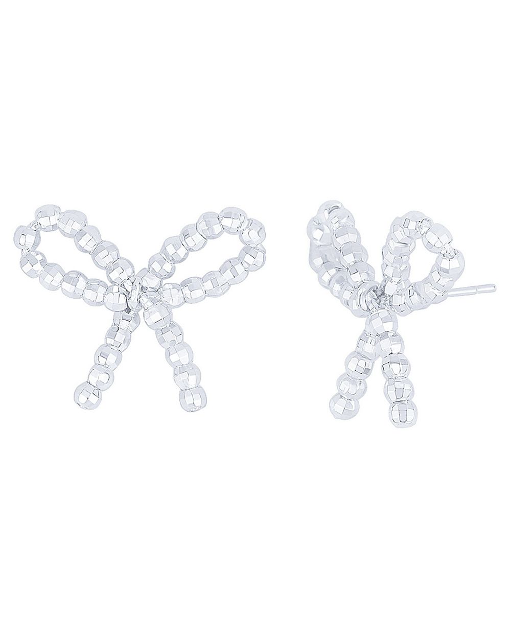 And Now This серьги-гвоздики Silver Plated Bow