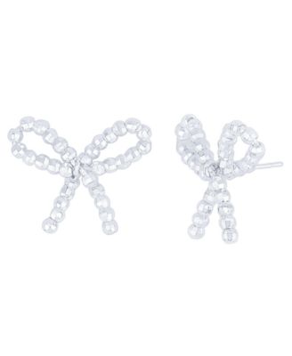 And Now This серьги-гвоздики Silver Plated Bow
