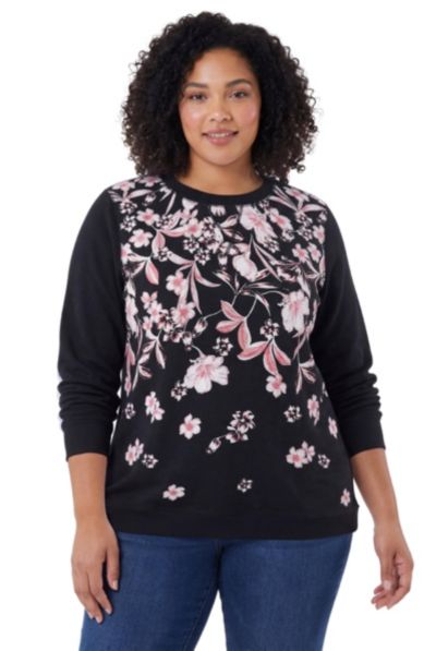Black pink floral placement