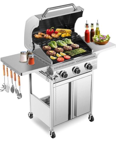 Газовый гриль Cowsar 3-Burner Propane Gas Grill, 24000BTU из пищевой нержавеющей стали