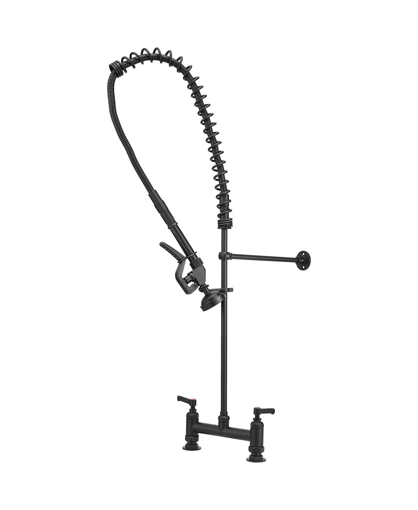 Кухонный смеситель Greenspring Commercial Restaurant Pull Down 2-Handle Wall Mount Pre-Rinse Spray Utility