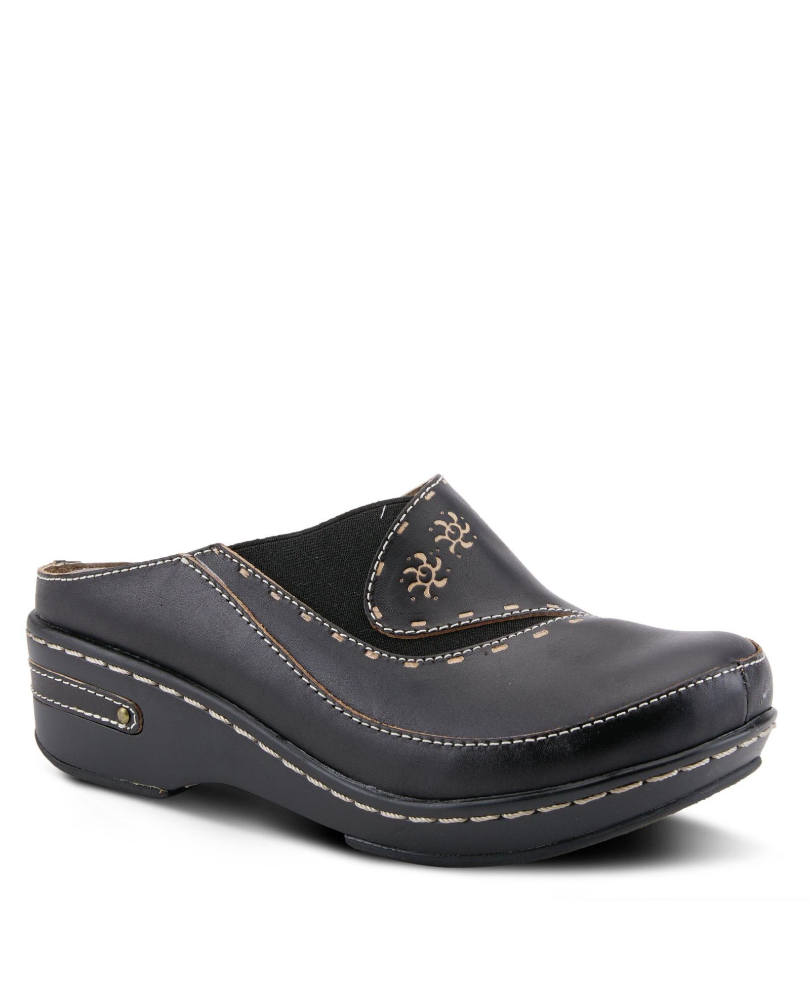 Spring Step L'Artiste Chino Backless Wedge with Hand-Painted Leather
