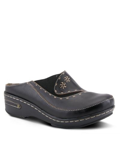 Spring Step L'Artiste Chino Backless Wedge with Hand-Painted Leather