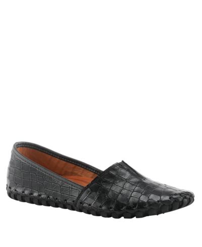 Spring Step Kathaleta-Croco Leather Slip-On Comfort Flats with Arch Support and Removable Insole