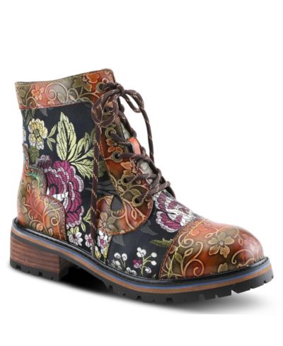 Spring Step L'Artiste Fantastic Bootie with Hand-Painted Leather Vamp