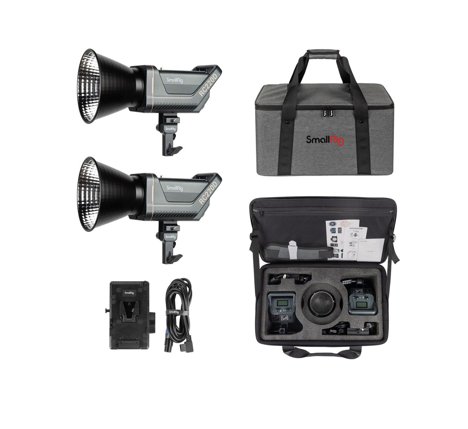 SmallRig RC 220D Daylight-Balance COB LED High CRI 2-Light Kit for Bowens-Mount Accessories