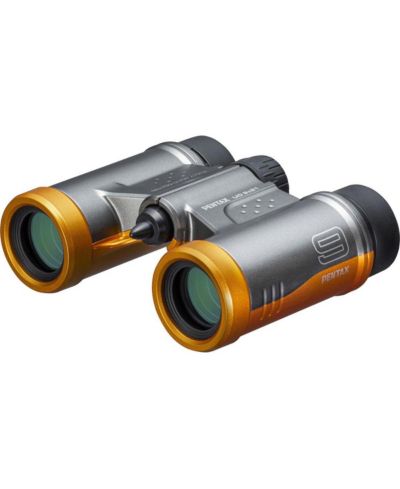 Pentax 9x21 UD Roof Prism Binoculars w/6 Degree Angle of View, Orange/Gray