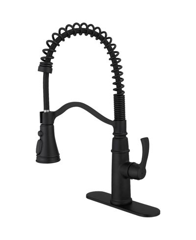 Greenspring Single-Handle Pull-Down Sprayer 3 Spray High Arc Kitchen Faucet With Deck Plate