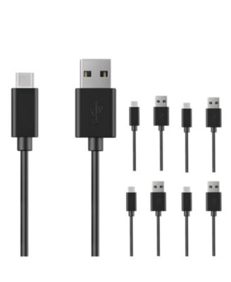 5 Core USB to USB C Cable 5PCS 65W Fast Charging w Data Transfer Durable Black Type C Cords - TYPE C BLACK