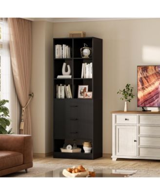 40"Corner Console Desk with Storage Shelves, Sofa Table with Charge Station
