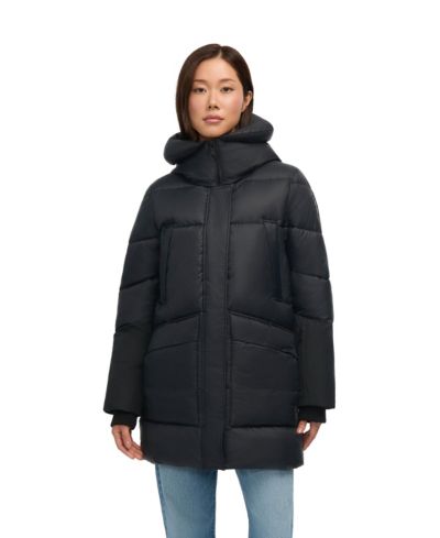 Pajar Women's Heirani Mid-Length Quilted Parka Puffer with Oversized Hood