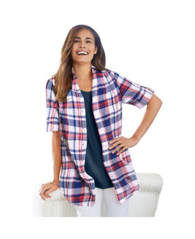 Red white blue plaid