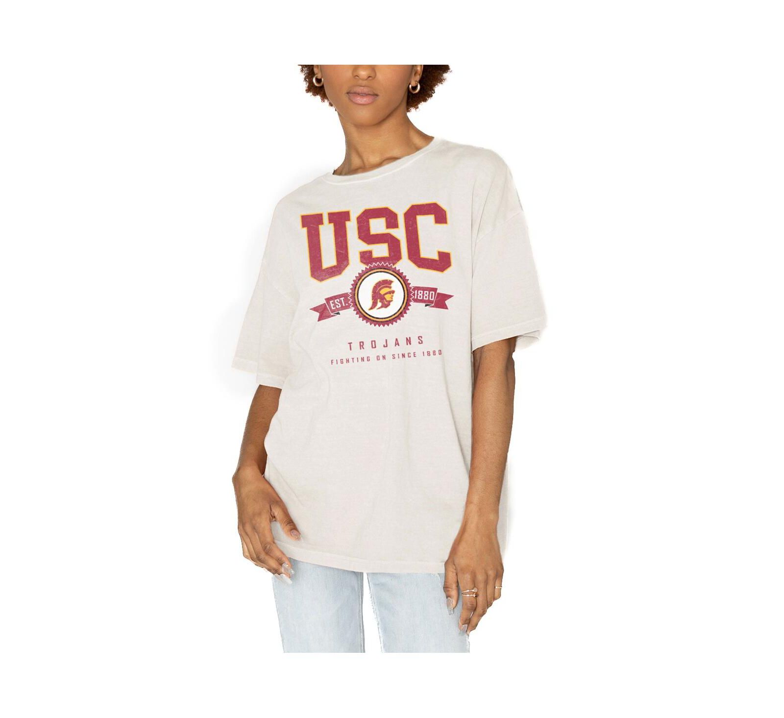 Gameday Couture Women's White USC Trojans Get Goin' Oversized T-Shirt