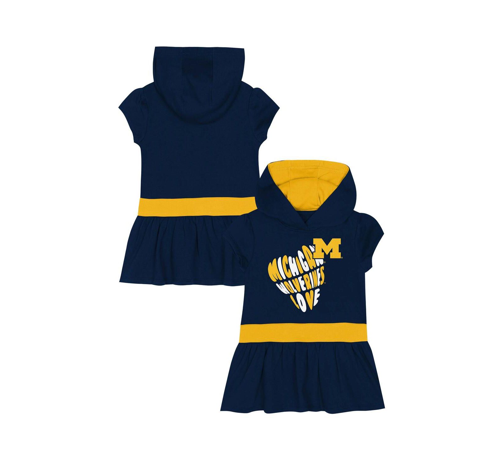 Детская толстовка-платье Outerstuff Navy Michigan Wolverines Team Love из футера