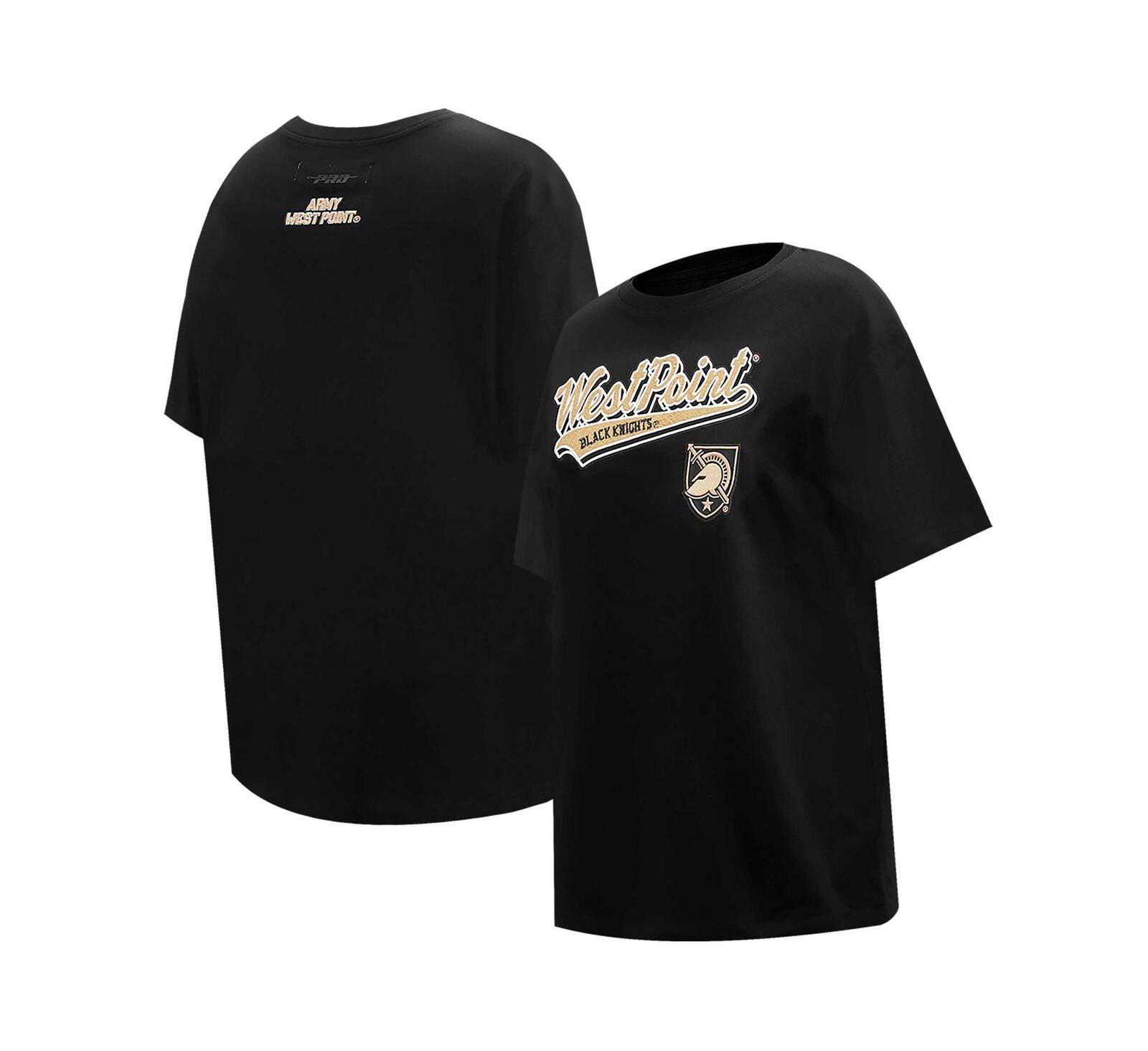 Pro Standard Women's Black Army Black Knights Script Tail Oversized Boyfriend T-Shirt