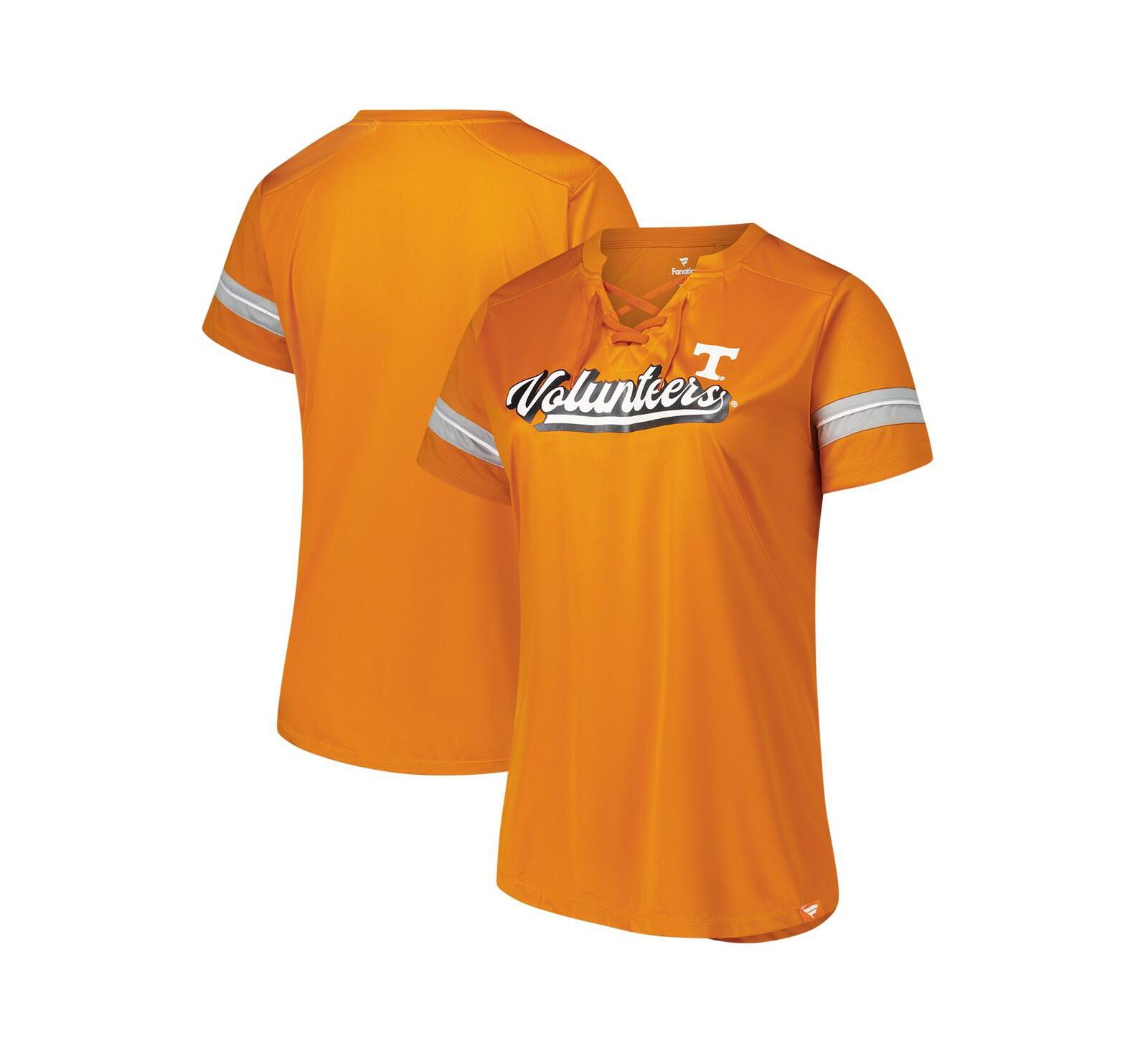 Женская футболка Fanatics Tennessee Volunteers Plus Size Overtime Readiness Lace-Up