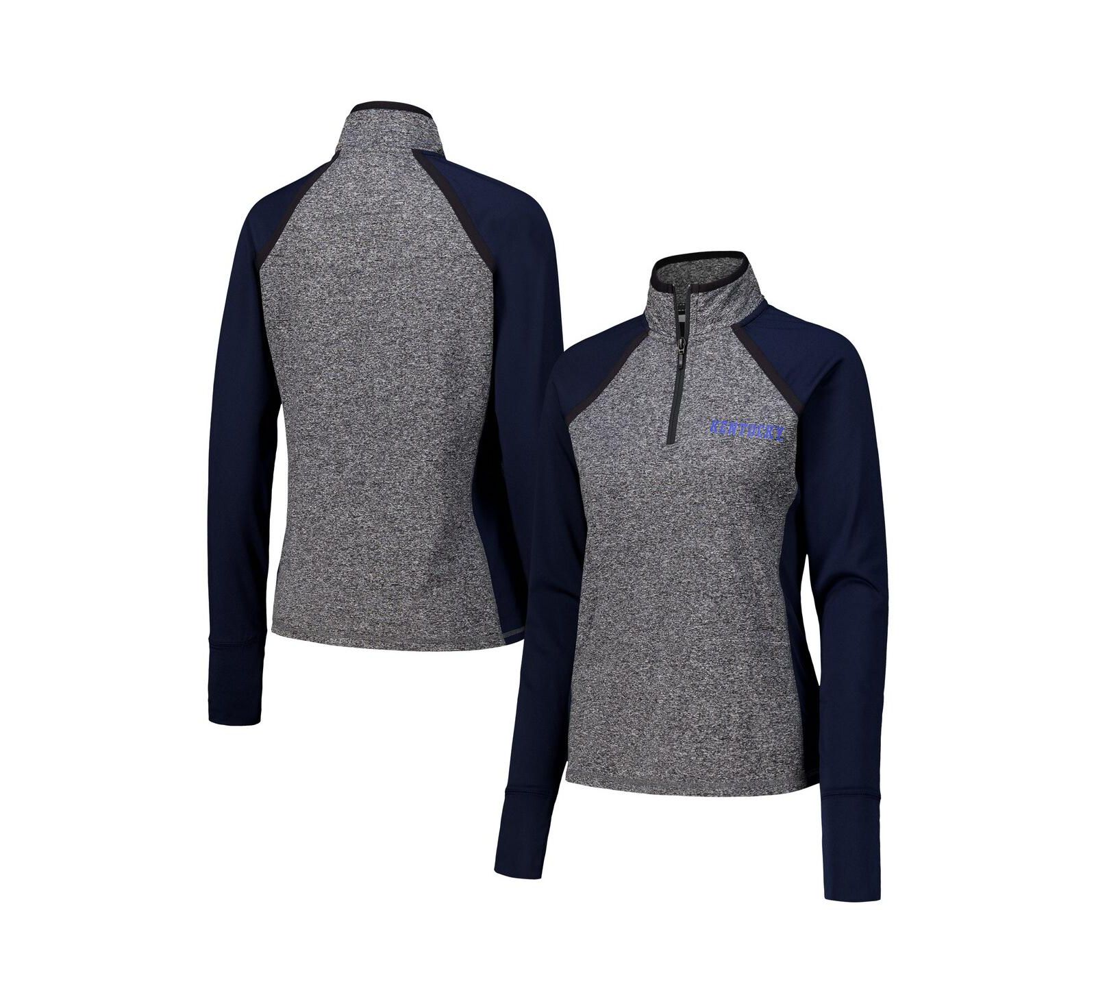 Camp David Женская куртка Kentucky Wildcats Finalist Raglan Quarter-Zip, темно-синяя/серая