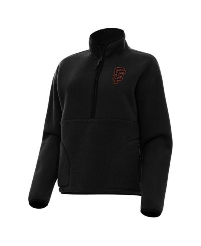 Женский черный свитшот Antigua San Francisco Giants Figure с полумолнией