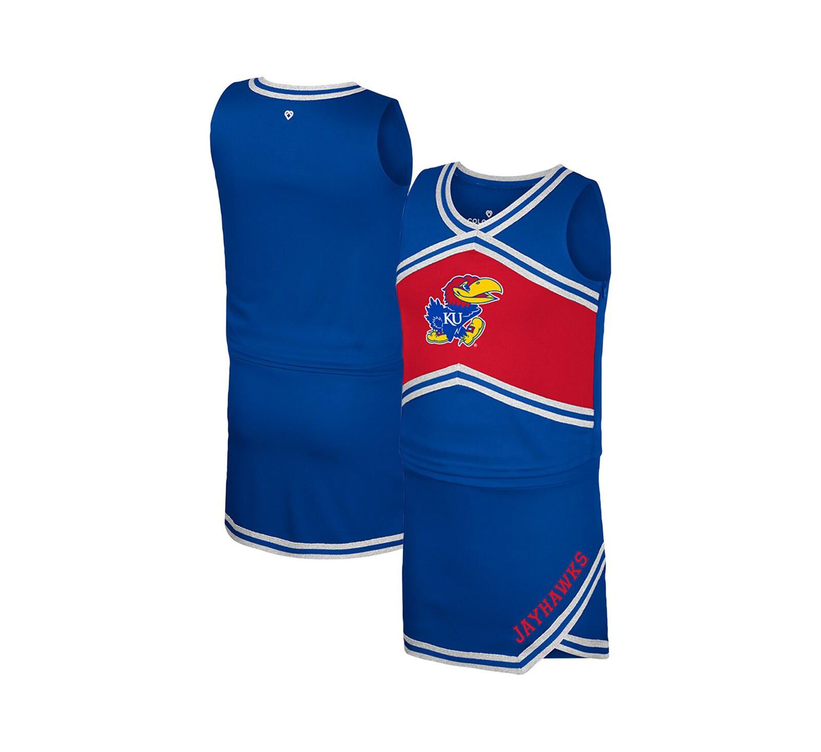 Детский комплект Colosseum Big Girls 2-Piece Royal Kansas Jayhawks Cheerleader Top and Skirt Set
