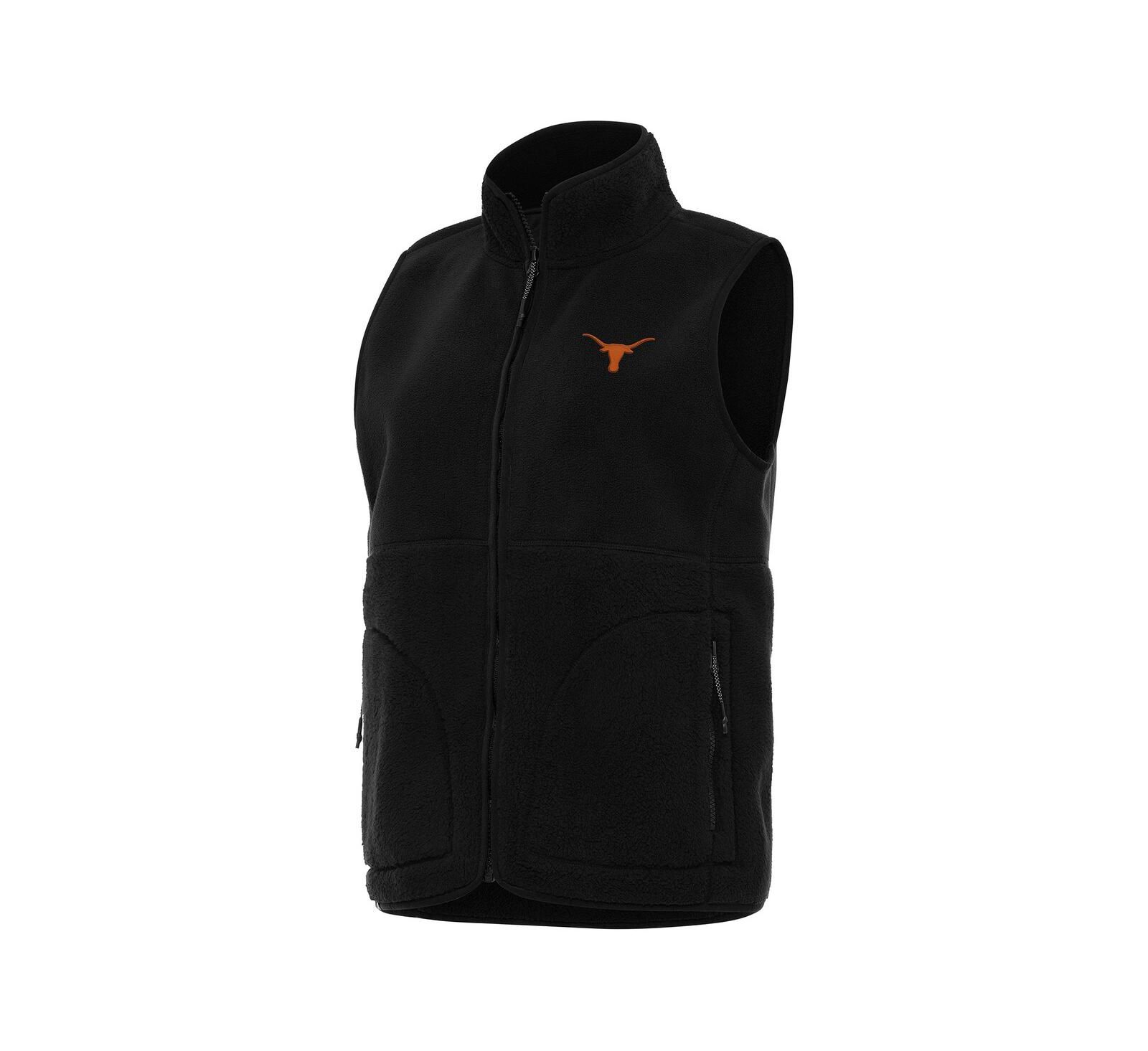 Antigua Women's Black Texas Longhorns Nostalgic Full-Zip Vest