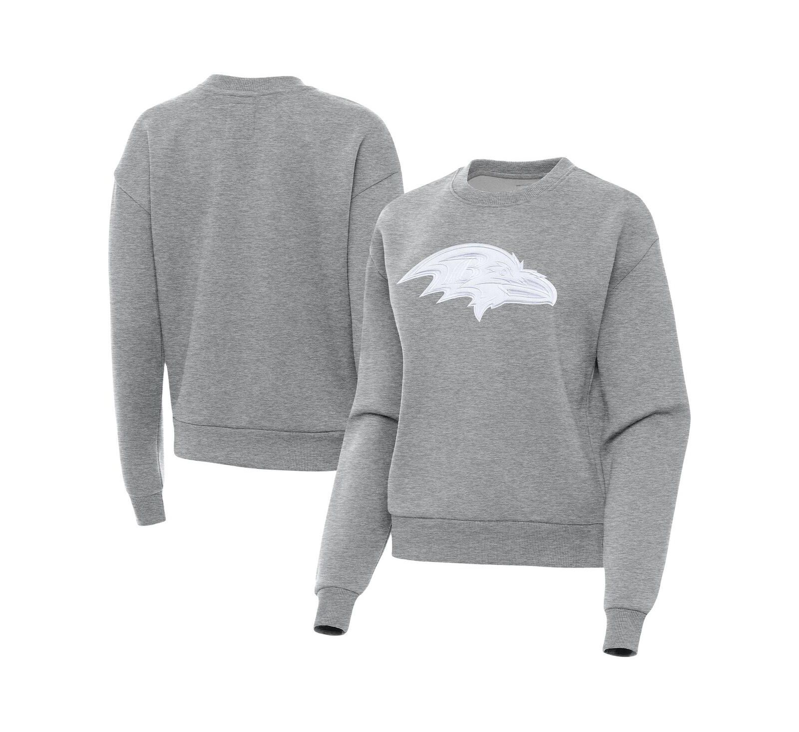 Antigua Женский Heather Gray Baltimore Ravens Victory Pullover Sweatshirt