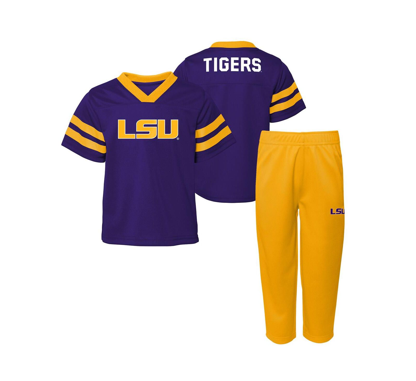 Детский комплект из 2-х предметов Outerstuff Purple/Gold LSU Tigers Red Zone V-Neck Top and Pants