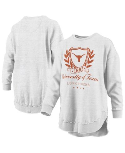 Pressbox Women's Heather Gray Texas Longhorns Field Day Mélange Poncho Pullover Sweatshirt