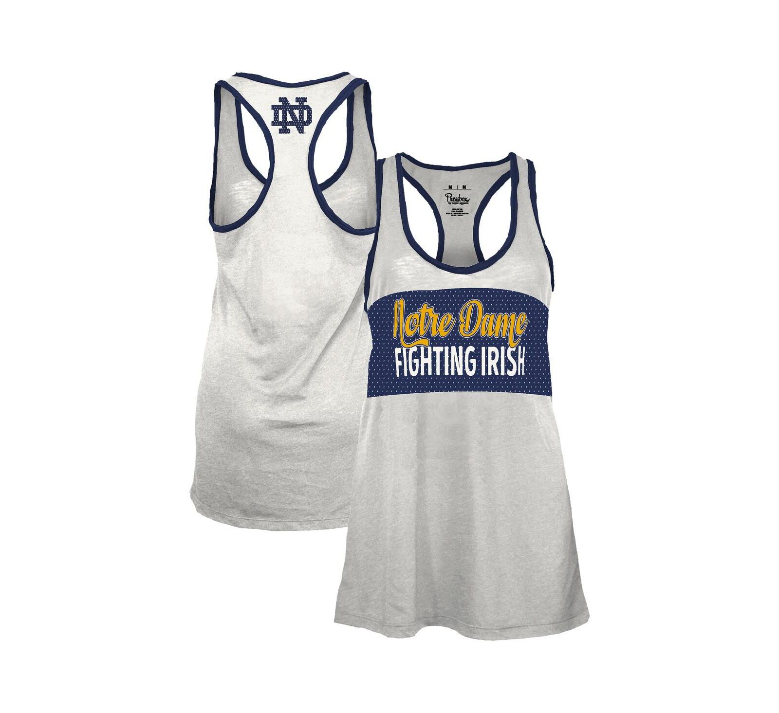 Женский майка-топ Pressbox White/Navy Notre Dame Fighting Irish Tracy Racerback