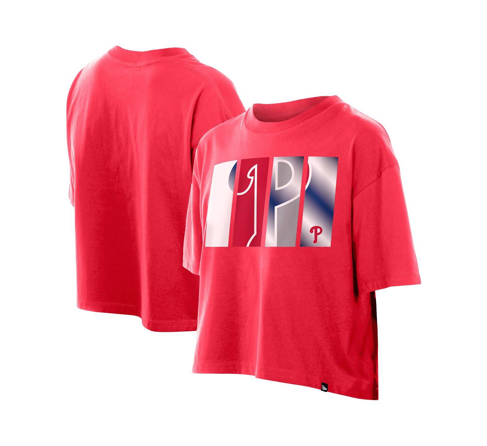 New Era Женская красная футболка New Era Philadelphia Phillies Boxy Foil Logo