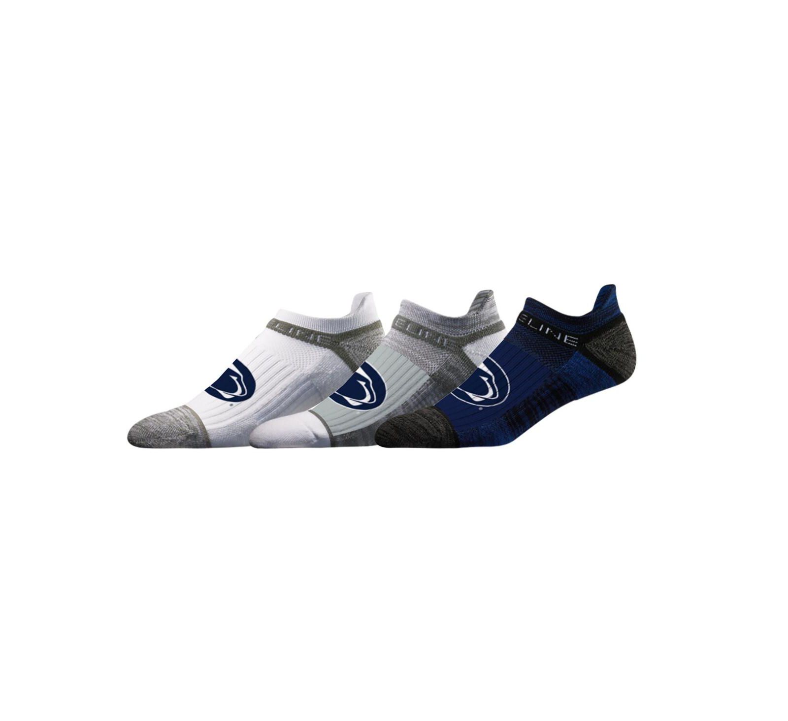 Strideline Мужской и Женский Penn State Nittany Lions Premium Low 3-Pack Ankle Socks Set