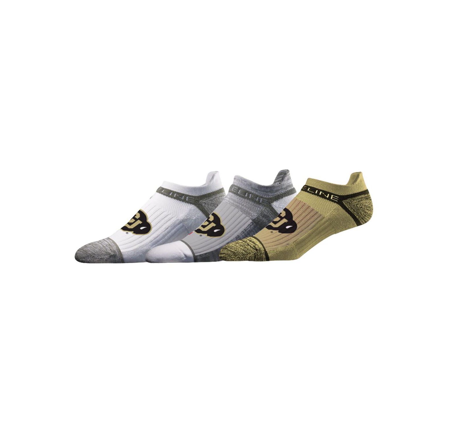 Stride line Men's and Women's Colorado Buffaloes Premium Low 3-Pack Ankle Socks Set